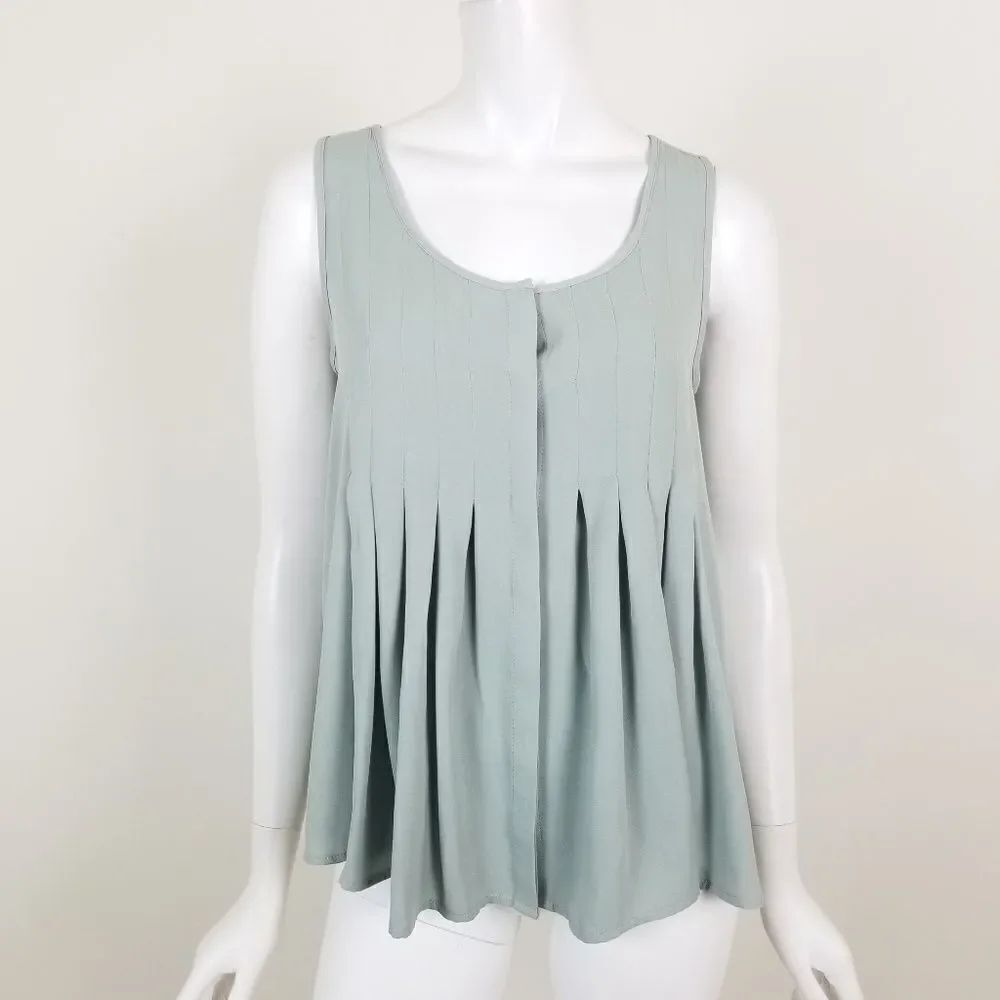 Lauren Conrad Pintuck Button Down Tank Top XS